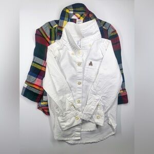 GAP 2T white and Colorful Plaid boy’s Button-Down Shirt set- classic & timeless